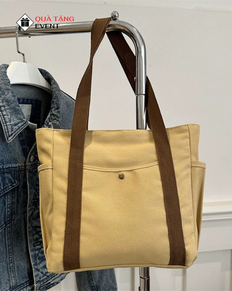 Túi canvas quà tặng doanh nghiệp, in logo theo yêu cầu - Mã TCV009 Xưởng túi Canvas nữ tại Hà Nội - TCV009