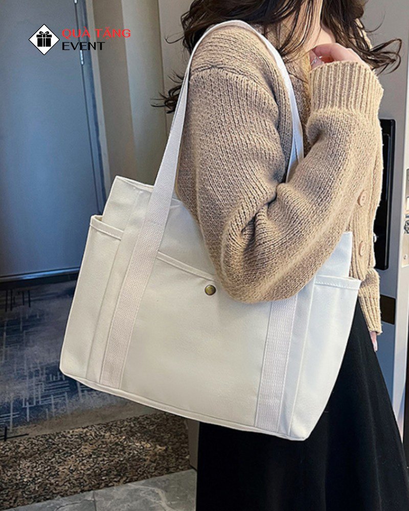 Túi canvas quà tặng doanh nghiệp, in logo theo yêu cầu - Mã TCV009 Xưởng túi Canvas quà tặng - TCV009