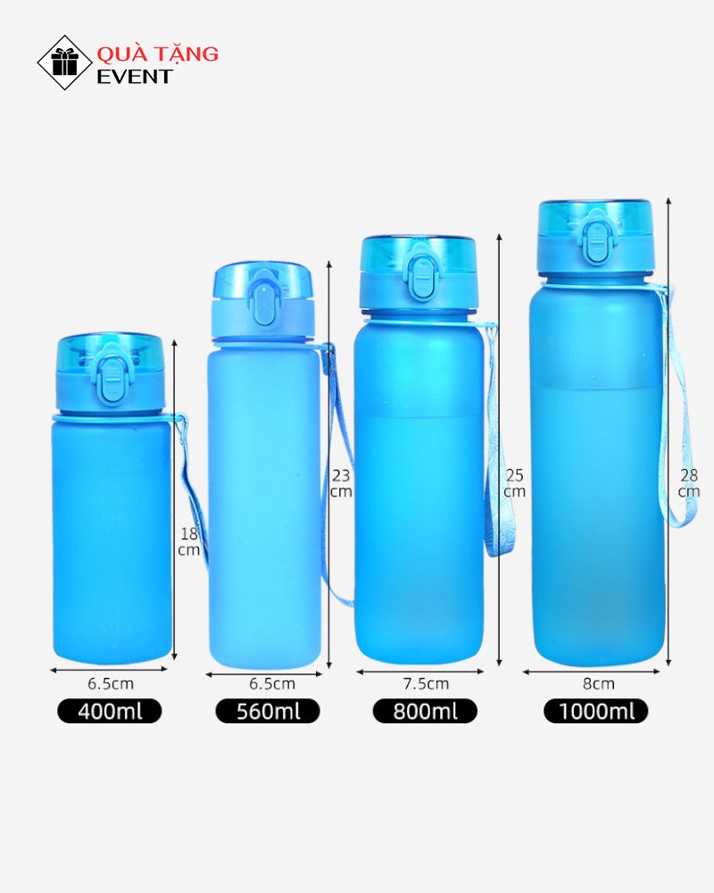 Bình nhựa quà tặng doanh nghiệp, in logo theo yêu cầu - Mã BN011 Đặt bình nước theo yêu cầu - BN011