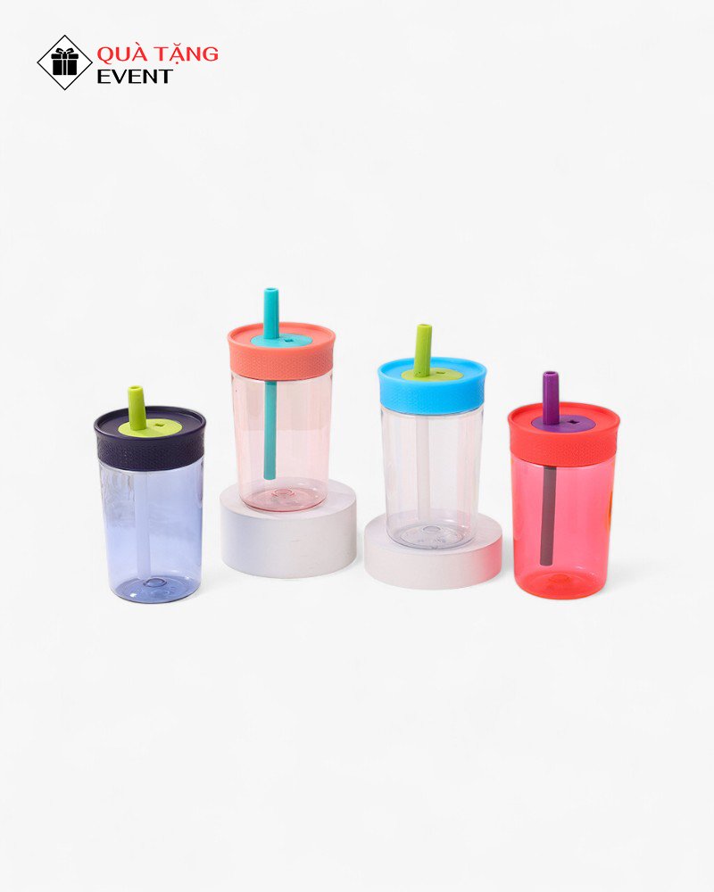 Bình nhựa quà tặng doanh nghiệp, in logo theo yêu cầu - Mã BN015 Đặt sản xuất bình nước nhựa đơn giản - BN015