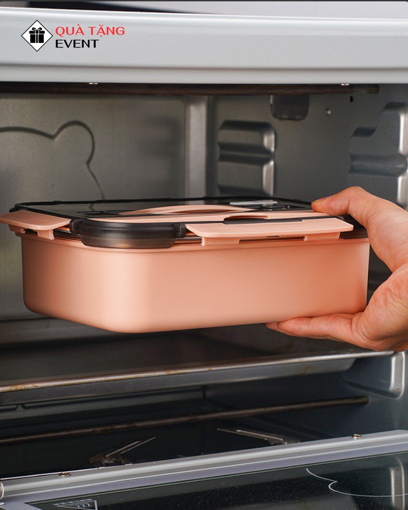 Hộp cơm giữ nhiệt quà tặng doanh nghiệp, in logo theo yêu cầu - Mã HCGN005 Hộp cơm giữ nhiệt quà tặng in Logo - HCGN005