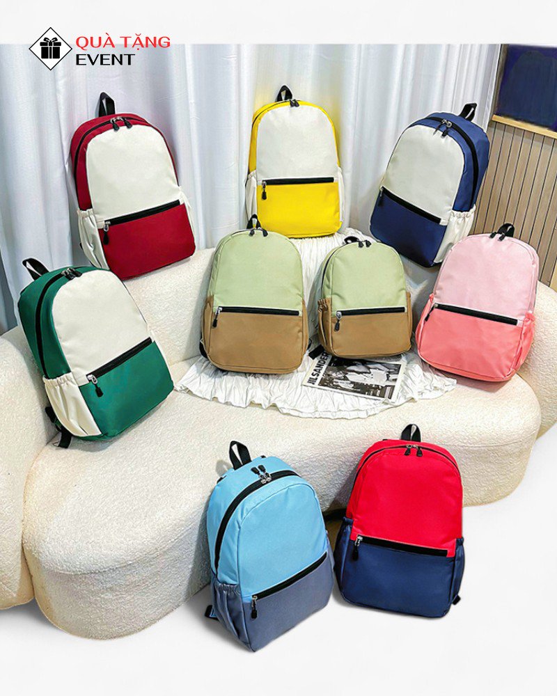 Balo học sinh quà tặng, in logo theo yêu cầu – Mã BLHS008 Cơ sở gia công balo học sinh - BLHS008