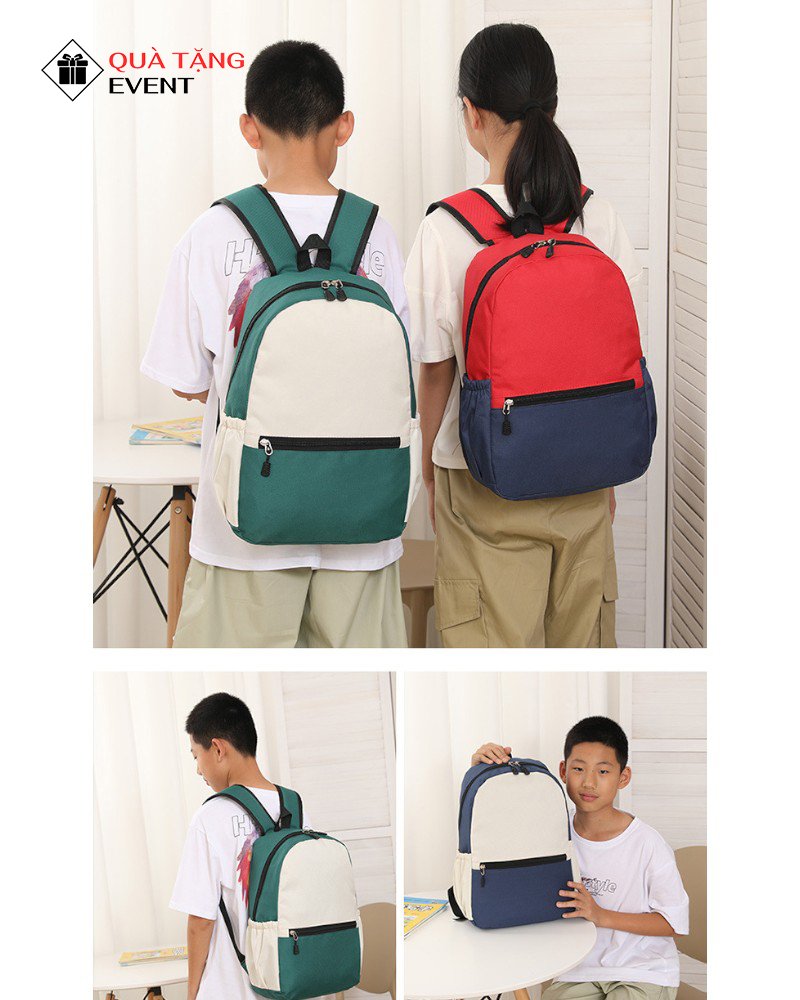 Balo học sinh quà tặng, in logo theo yêu cầu – Mã BLHS008 Cơ sở sản xuất balo học sinh cao cấp - BLHS008