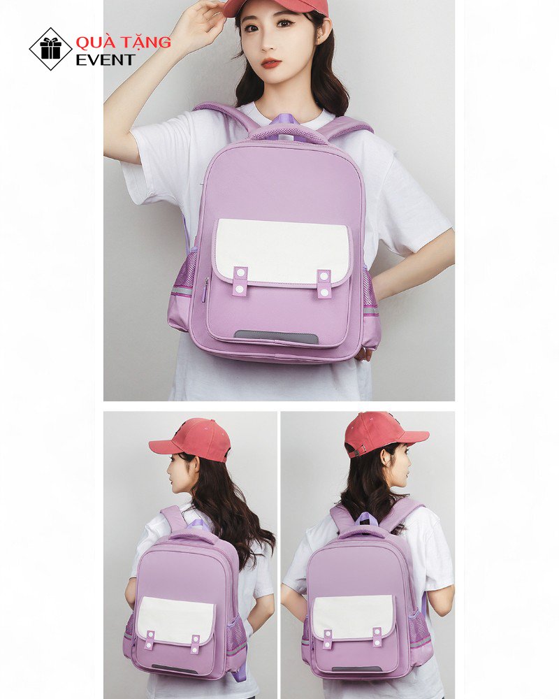 Balo học sinh quà tặng, in logo theo yêu cầu – Mã BLHS004 Cơ sở sản xuất balo học sinh cao cấp thời trang - BLHS004