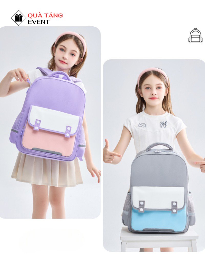 Balo học sinh quà tặng, in logo theo yêu cầu – Mã BLHS013 Đặt may balo học sinh giá sỉ - BLHS013