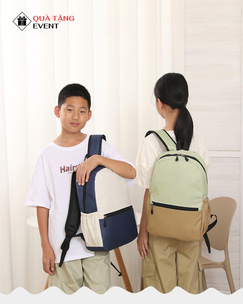 Balo học sinh quà tặng, in logo theo yêu cầu – Mã BLHS008 Địa chỉ may balo học sinh - BLHS008
