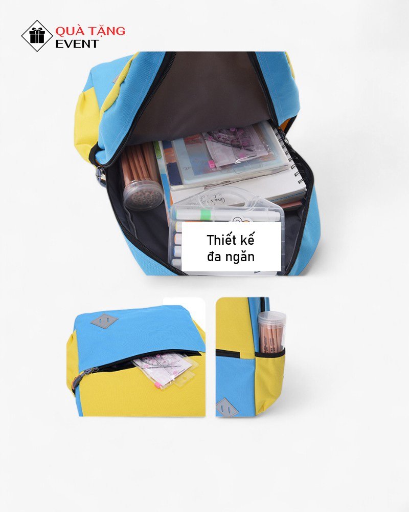 Balo học sinh quà tặng, in logo theo yêu cầu – Mã BLHS006 May balo học sinh giá sỉ giá rẻ - BLHS006