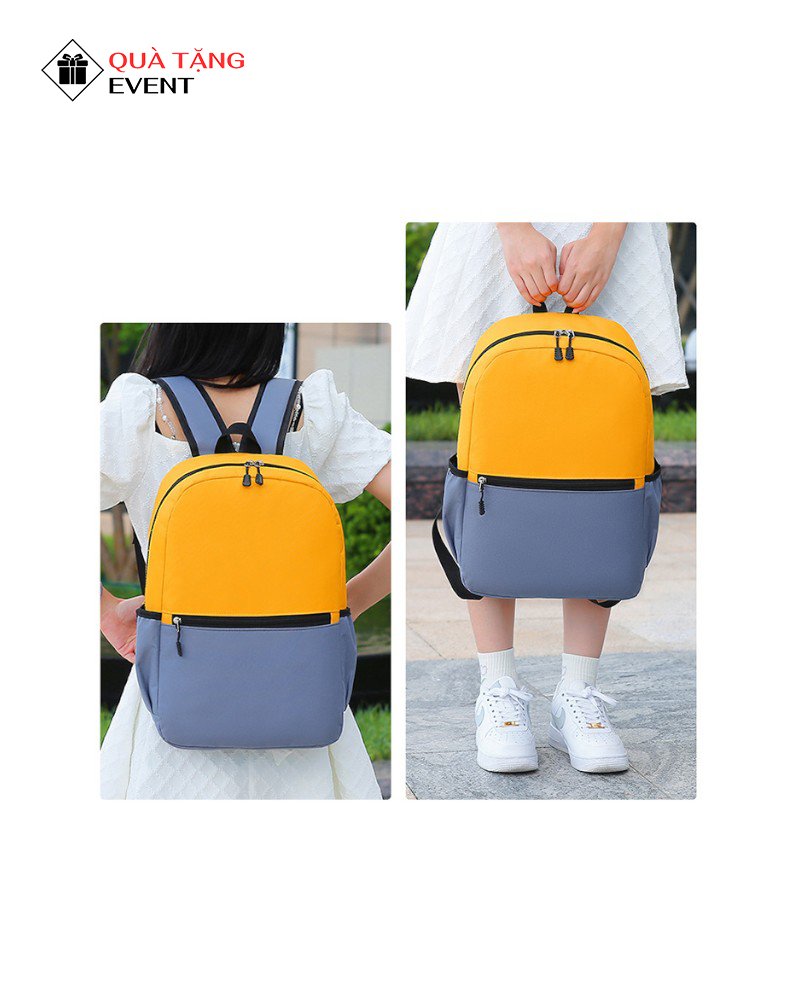 Balo học sinh quà tặng, in logo theo yêu cầu – Mã BLHS007 May balo học sinh nữ - BLHS007