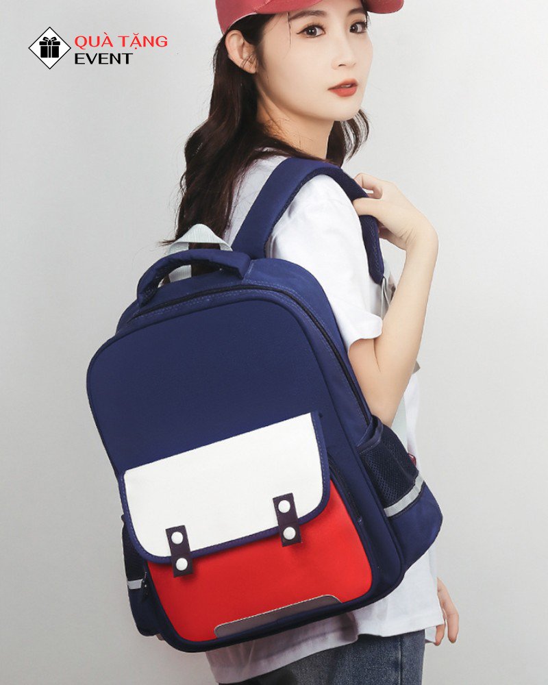 Balo học sinh quà tặng, in logo theo yêu cầu – Mã BLHS004 Xưởng may balo học sinh Hà Nội - BLHS004