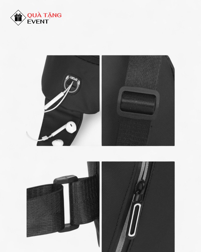 Túi đeo chéo quà tặng doanh nghiệp, in logo theo yêu cầu - Mã TDC123 Xưởng may túi bao tử đeo chéo uy tín - TDC123