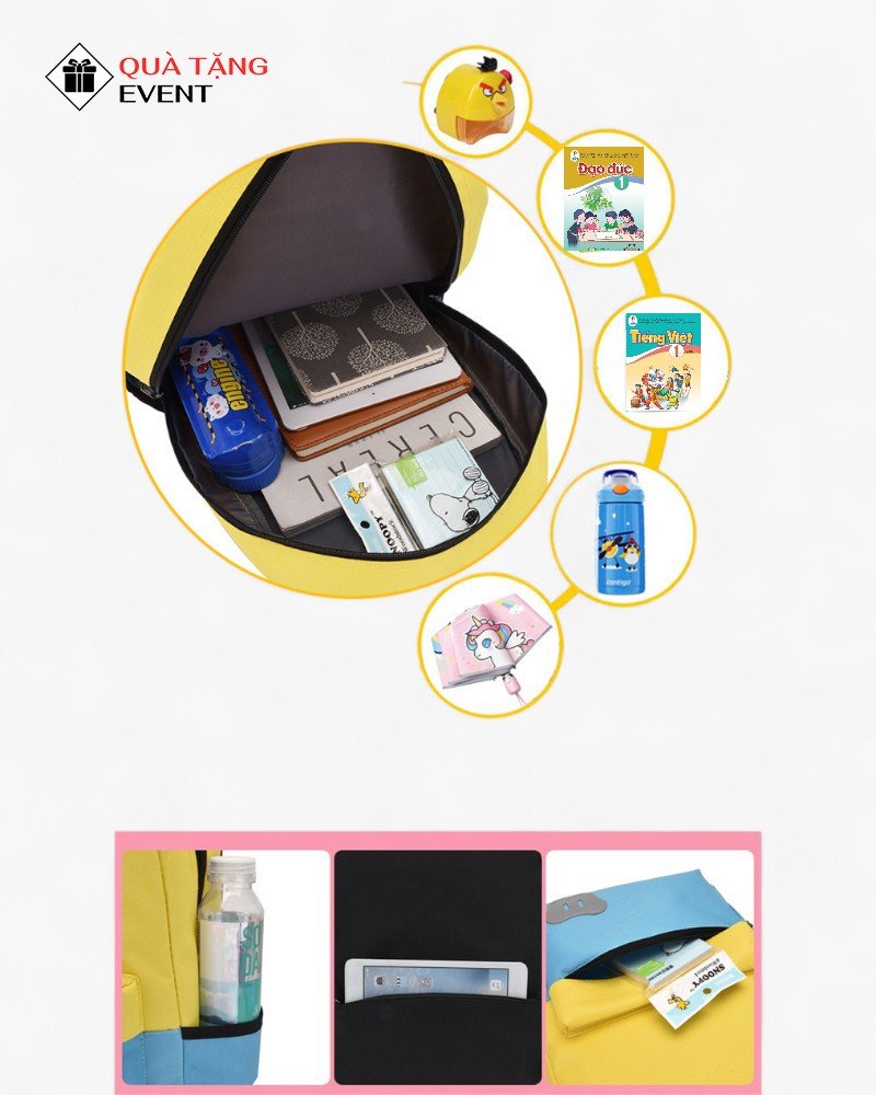 Balo học sinh quà tặng, in logo theo yêu cầu – Mã BLHS005 Xưởng sản xuất balo học sinh - BLHS005