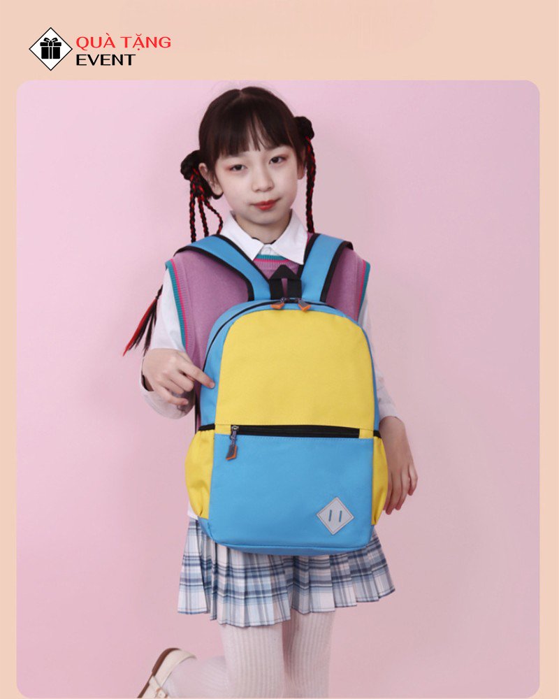 Balo học sinh quà tặng, in logo theo yêu cầu – Mã BLHS006 balo học sinh giá sỉ nữ in logo giá rẻ - BLHS006